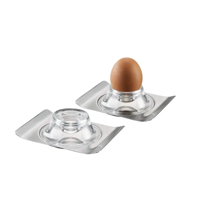 gefu-eierbecher-set-2-st-ck-edelstahl-eierbecher-mit-breiter-basis-als-untertass image 1