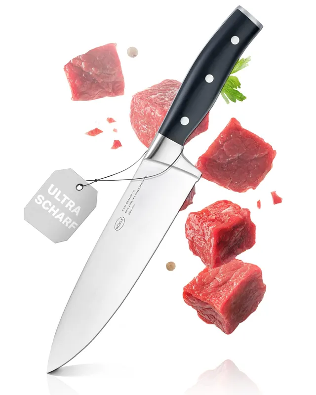 r-sle-kochmesser-tradition-20-cm-chefmesser-mit-x50crmov15-klinge-genietetem-pom image 1