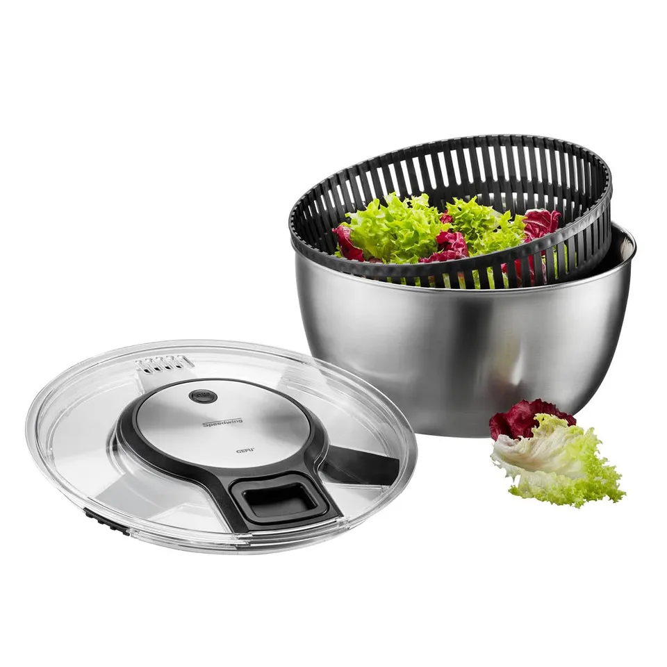 gefu-speedwing-salatschleuder-mit-seilzugantrieb-5-l-edelstahl-salat-trockner-se image 1