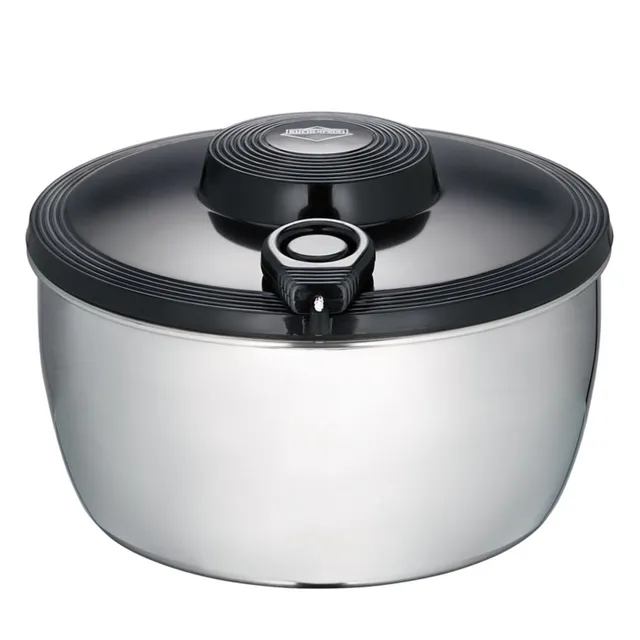 k-chenprofi-salatschleuder-edelstahl-schwarz-mit-seilzug-design-ralph-kr-mer image 1