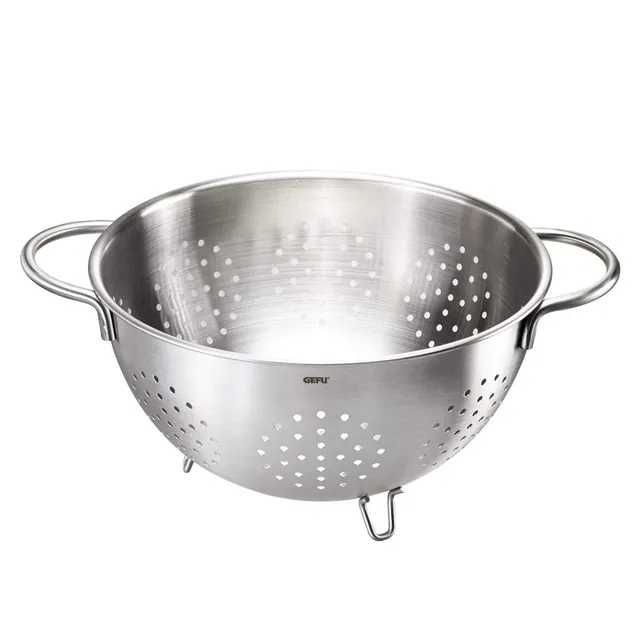 gefu-seiher-colino-24-cm-edelstahl-nudelsieb-mit-f-en-4-liter image 1