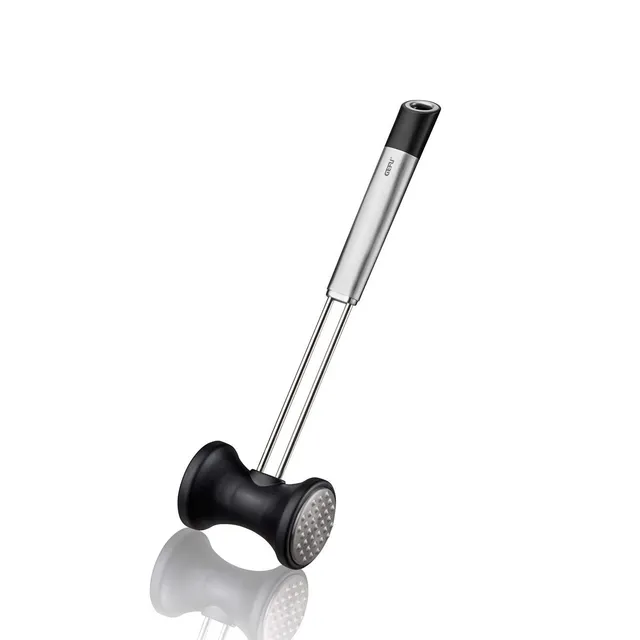 gefu-fleischklopfer-primeline-edelstahl-plattierhammer-mit-glatter-und-genoppter image 1