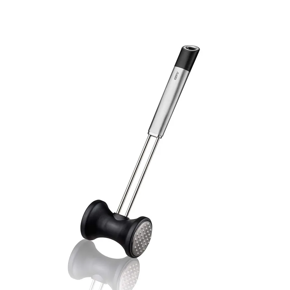 gefu-fleischklopfer-primeline-edelstahl-plattierhammer-mit-glatter-und-genoppter image 1