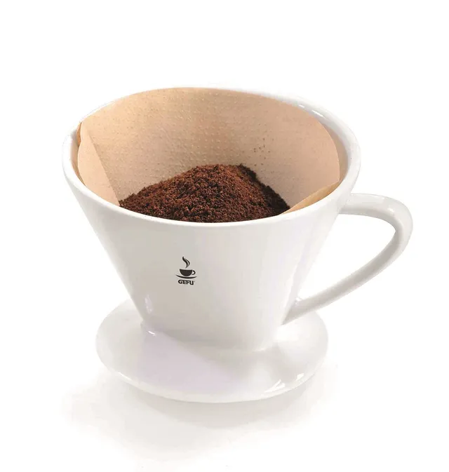 gefu-sandro-porzellan-kaffeefilter-gr-2-tassenfilter-f-r-handbr-hkaffee-mit-stan image 1
