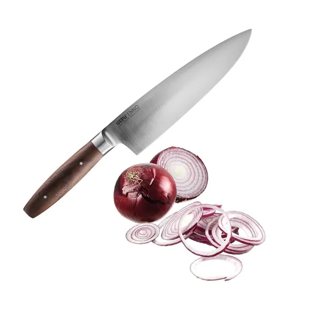 gefu-kochmesser-enno-20-cm-solinger-klinge-handgeschliffen-hrc-57-mit-walnusshol image 1