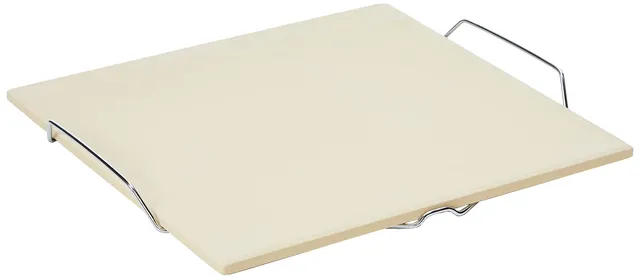 k-chenprofi-pizzastein-mit-edelstahlgestell-38x35-cm-cordierit-backstein-f-r-bac image 1