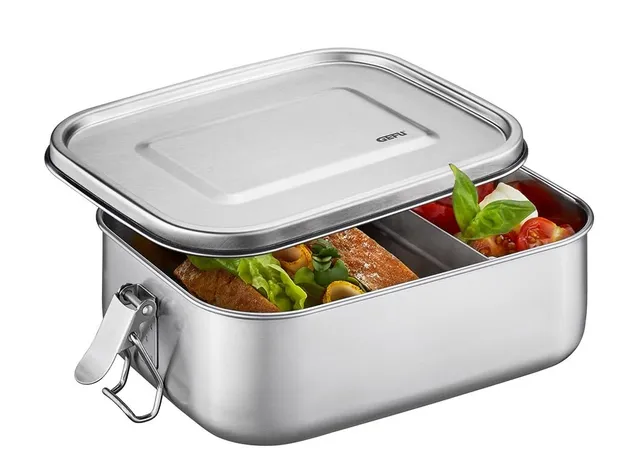gefu-endure-lunchbox-1000-ml-edelstahl-brotdose-mit-trennsteg-auslaufsichere-ben image 1