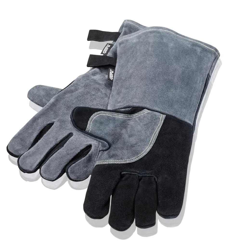 gefu-grillhandschuhe-bbq-aus-veloursleder-hitzebest-ndig-bis-350-c-langer-schaft image 1