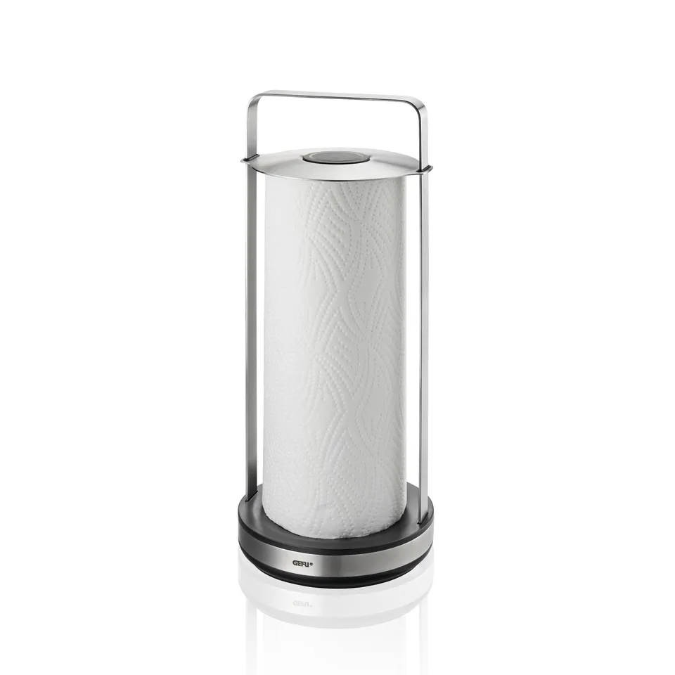 gefu-smartline-k-chenrollenhalter-edelstahl-mit-einhand-abrei-en-gewichtsbasis-r image 1