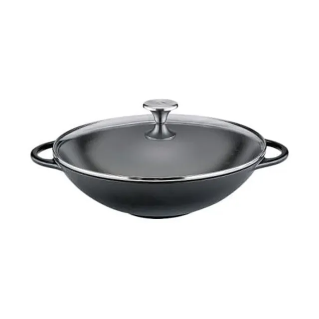 k-chenprofi-wok-glasdeckel-provence-emaillierter-gusseisen-wok-f-r-induktion-gas image 1