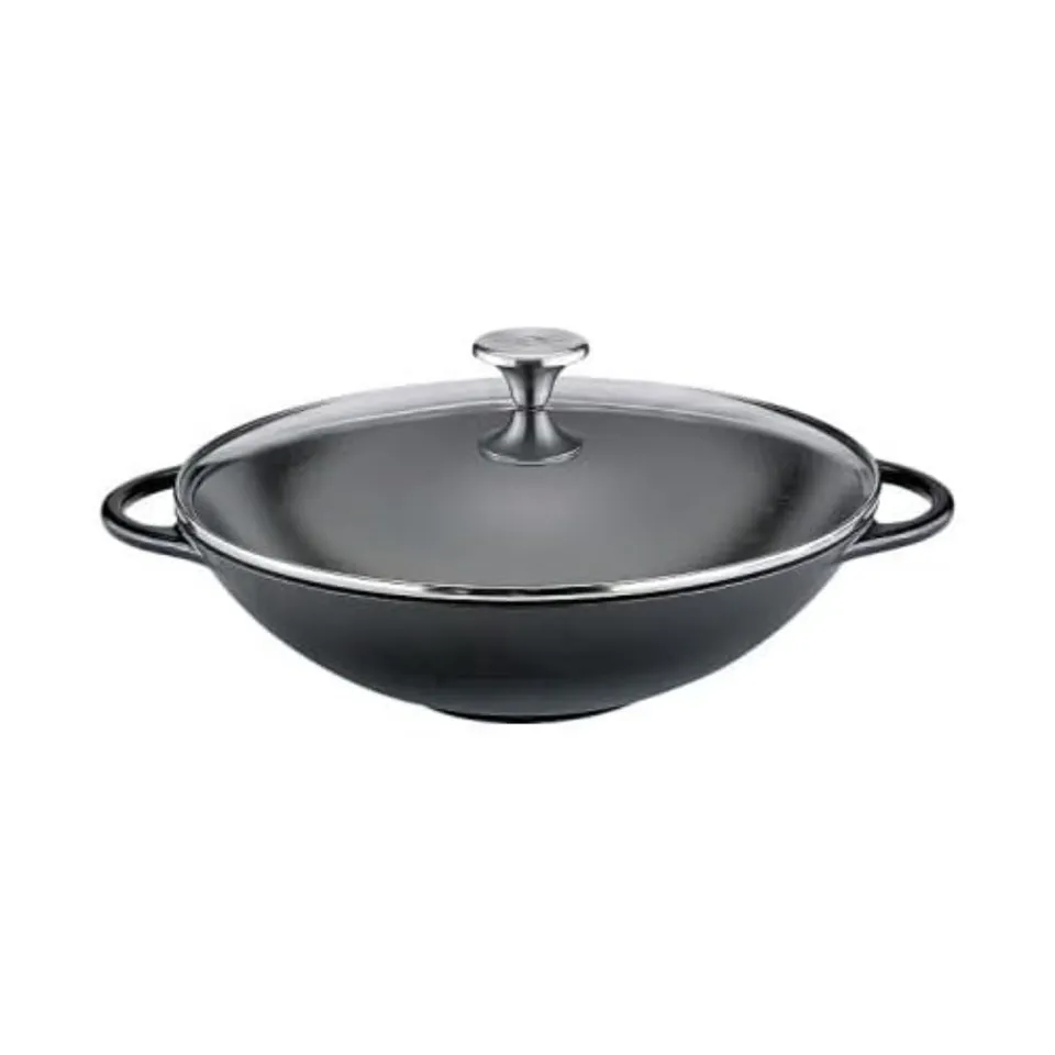 k-chenprofi-wok-glasdeckel-provence-emaillierter-gusseisen-wok-f-r-induktion-gas image 1