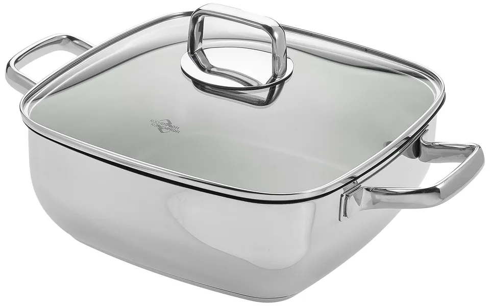 k-chenprofi-pisa-gourmetpfanne-28-x-28-cm-mit-glasdeckel-edelstahl-rostfrei-anti image 1