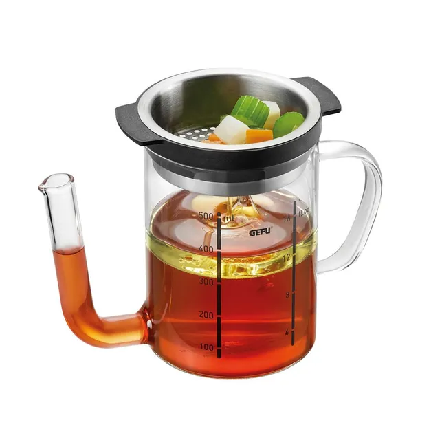 gefu-separato-fett-trennkanne-500-ml-borosilikatglas-kanne-mit-herausnehmbarem-e image 1