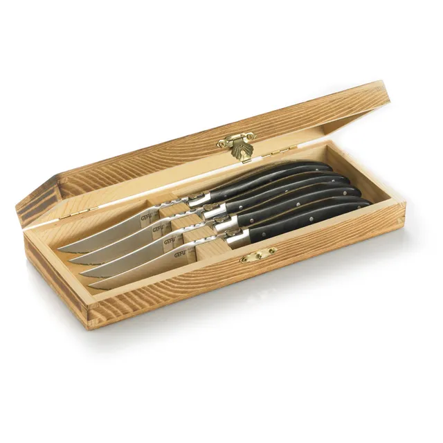 gefu-basco-steakmesser-set-4-st-ck-in-kiefernholz-box-steakbesteck-mit-ergonomis image 1