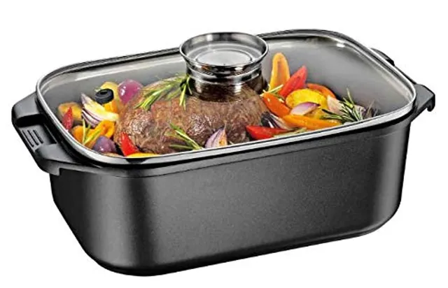 k-chenprofi-aromabr-ter-dampfgarer-kp2385503034-schwarz-schmortopf-mit-aromaknop image 1