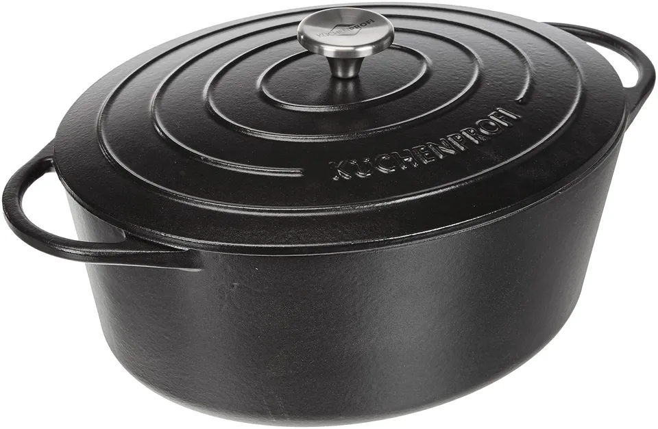k-chenprofi-provence-bratentopf-oval-33-cm-7-l-emaillierter-gusseisen-br-ter-mit image 1