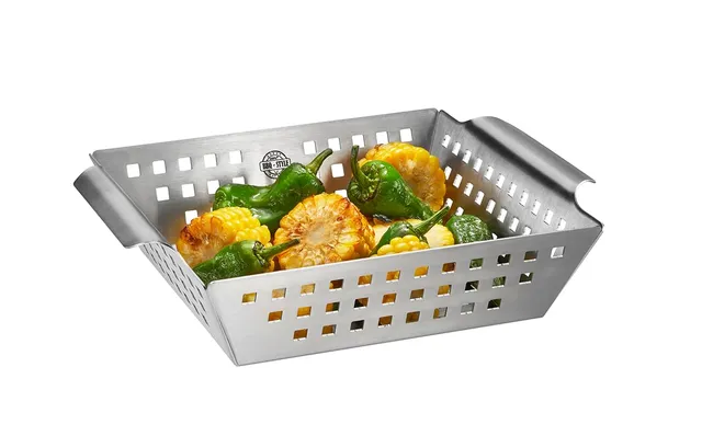 gefu-bbq-grillschale-klein-edelstahl-grillkorb-mit-seitlichen-griffen-f-r-gem-se image 1