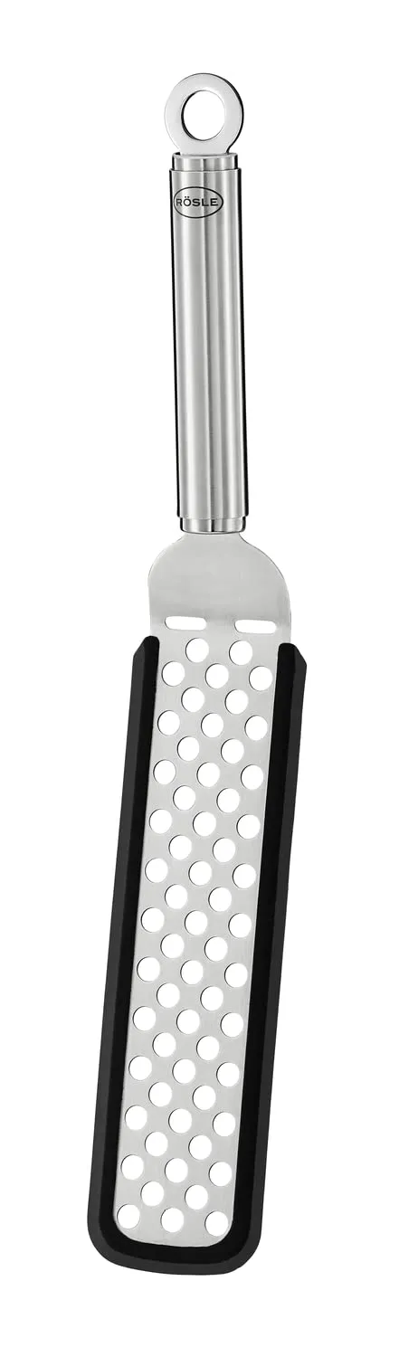 r-sle-flexibler-wender-mit-lochung-silikonrand-edelstahl-18-10-32-cm-pfannenwend image 1