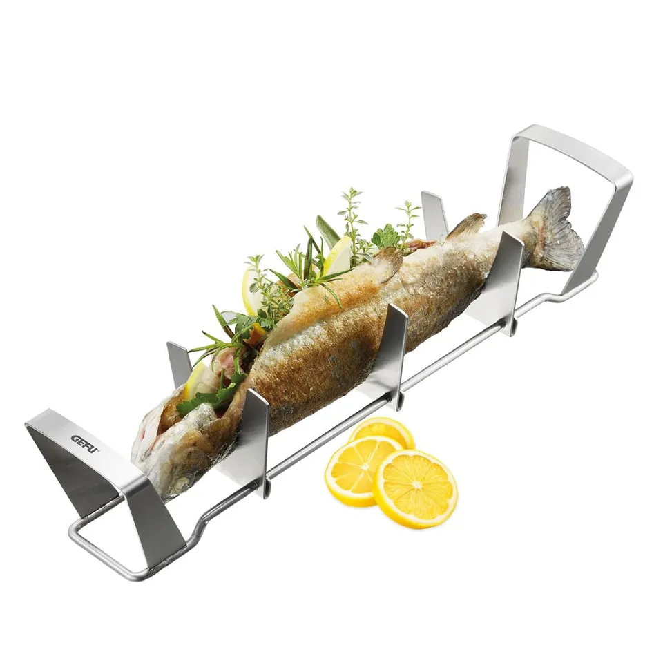 gefu-fischhalter-bbq-edelstahl-fischhalter-f-r-grill-backofen-stufenlos-verstell image 1