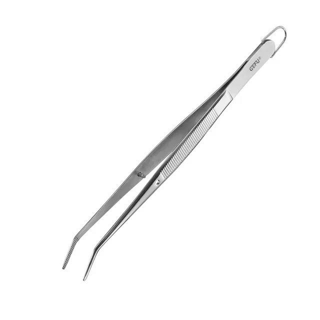 gefu-preciso-k-chenpinzette-edelstahl-geriffelte-spitzen-zum-anrichten-dekoriere image 1