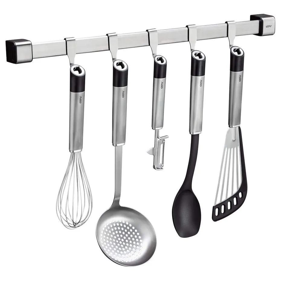 gefu-k-chenleiste-smartline-50-cm-edelstahl-wandhalterung-mit-verbindungsst-ck-m image 1