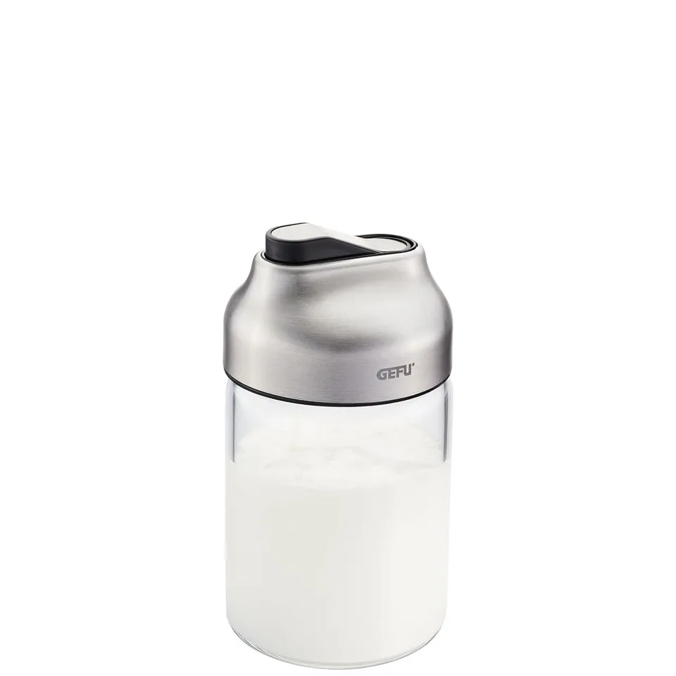 gefu-zucker-milchdosierer-kippo-automatischer-wippdeckel-borosilikatglas-edelsta image 1