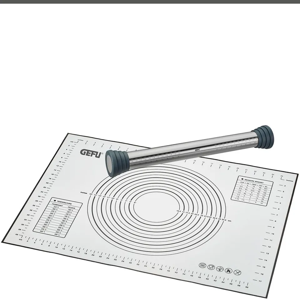 gefu-2er-set-nudelholz-rego-einstellbarer-edelstahl-teigroller-backmatte-pad-ant image 1
