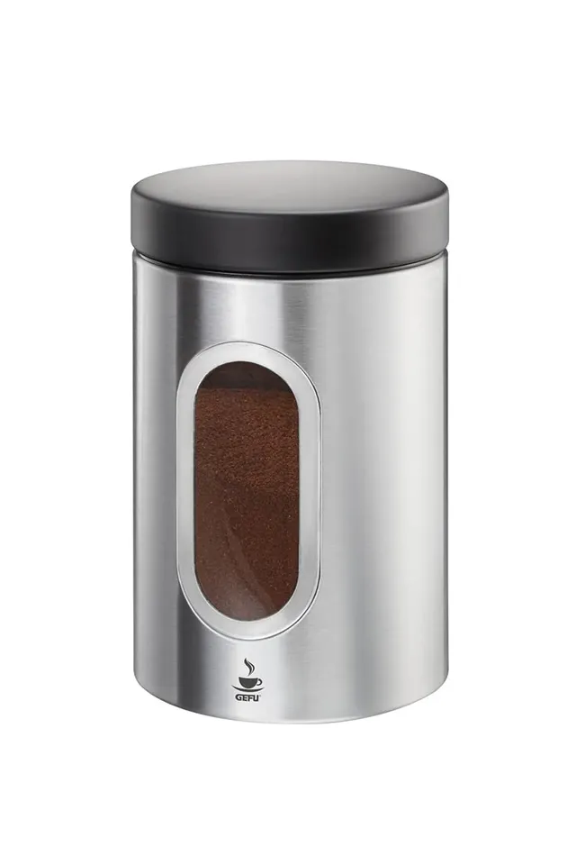 gefu-kaffeedose-piero-500-g-edelstahl-vorratsdose-luftdicht-mit-klickverschluss- image 1
