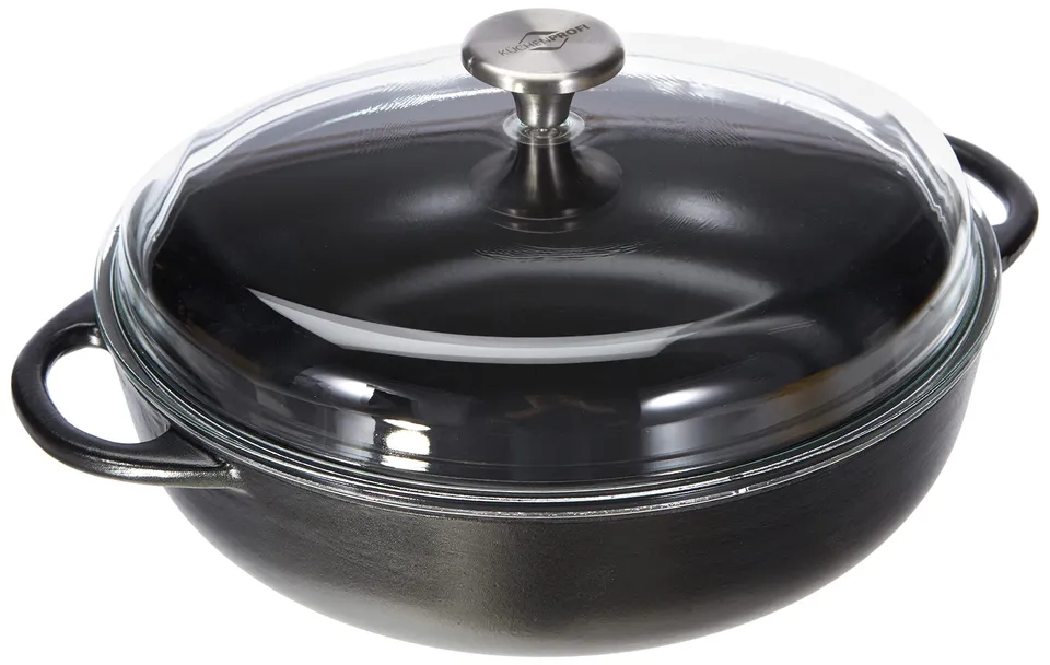 k-chenprofi-bauernpfanne-provence-28-cm-gusseisen-mit-glasdeckel-emailliert-f-r- image 1