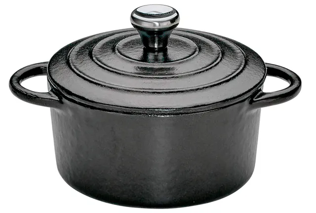 k-chenprofi-provence-mini-gusseisen-br-ter-rund-10-cm-emailliert-schwarz-f-r-all image 1