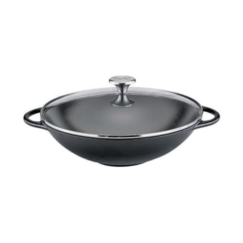k-chenprofi-wok-glasdeckel-provence-emaillierter-gusseisen-wok-f-r-induktion-gas image 2