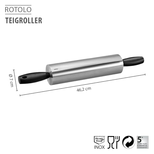 gefu-rotolo-teigroller-mit-kugellager-edelstahlrolle-7-cm-46-cm-f-r-pl-tzchen-pi image 7