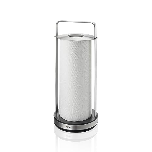 gefu-smartline-k-chenrollenhalter-edelstahl-mit-einhand-abrei-en-gewichtsbasis-r image 3