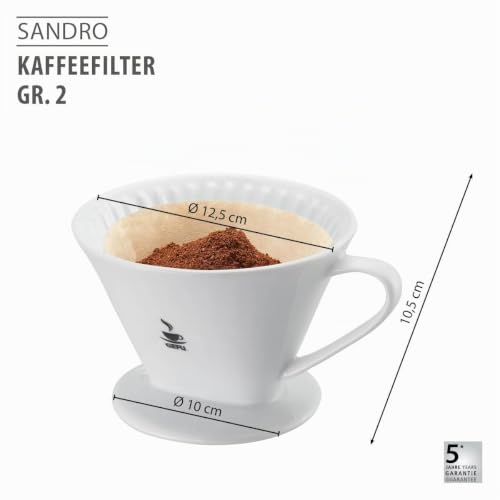 gefu-sandro-porzellan-kaffeefilter-gr-2-tassenfilter-f-r-handbr-hkaffee-mit-stan image 7