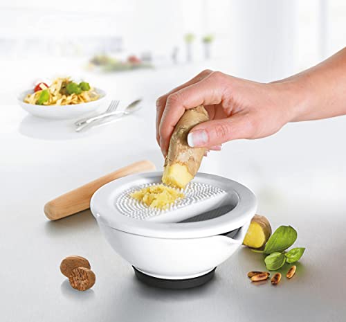 gefu-m-rser-suri-mit-ingwerreibe-porzellanm-rser-mit-holzst-el-rutschfestem-sili image 4