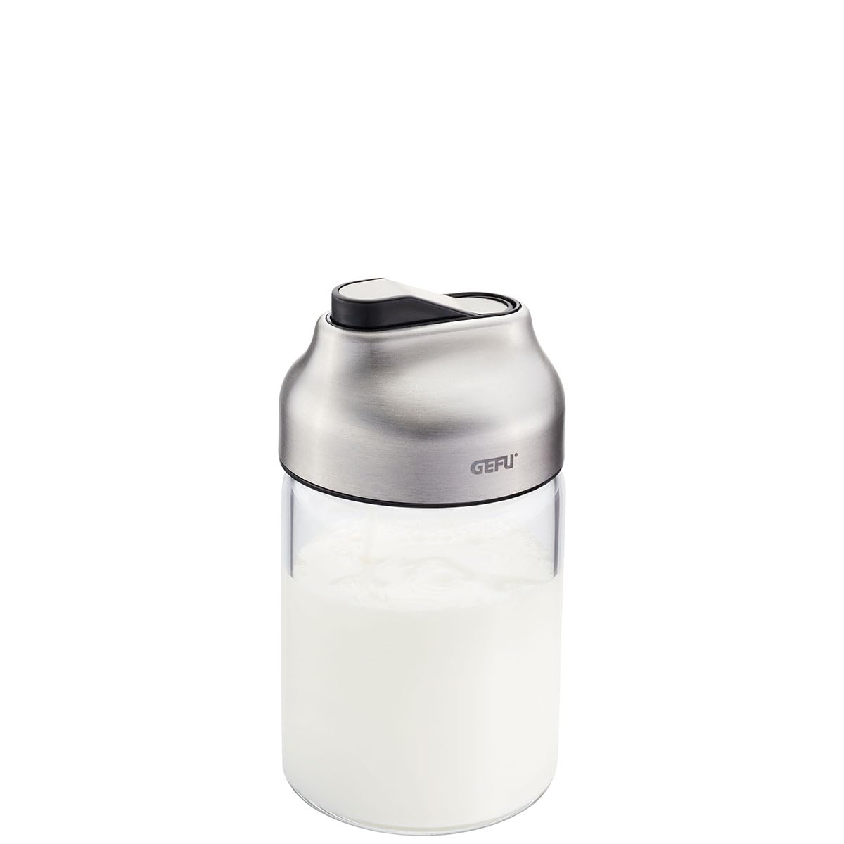 gefu-zucker-milchdosierer-kippo-automatischer-wippdeckel-borosilikatglas-edelsta image 1
