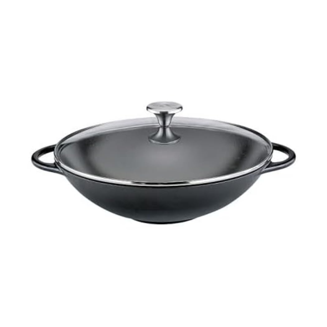k-chenprofi-wok-glasdeckel-provence-emaillierter-gusseisen-wok-f-r-induktion-gas image 1