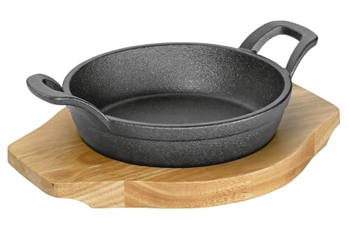 k-chenprofi-gusseisen-servierpfanne-mit-pinienholzbrett-18-5-x-24-cm-f-r-grill-b image 2