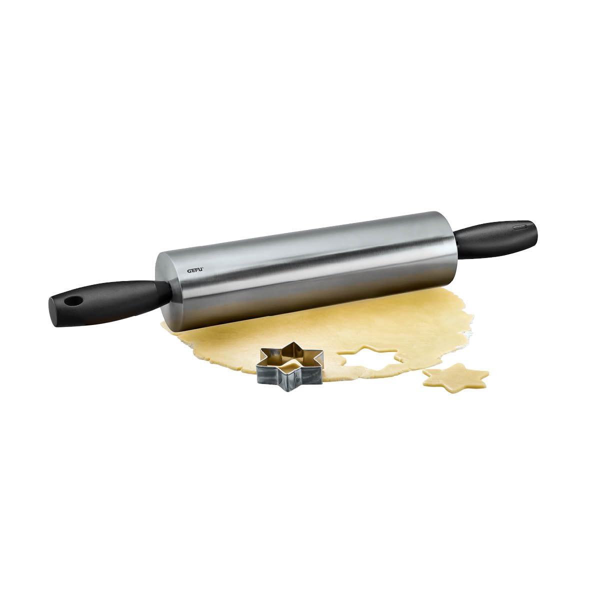 gefu-rotolo-teigroller-mit-kugellager-edelstahlrolle-7-cm-46-cm-f-r-pl-tzchen-pi image 1