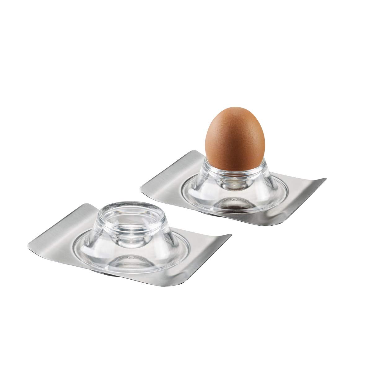 gefu-eierbecher-set-2-st-ck-edelstahl-eierbecher-mit-breiter-basis-als-untertass image 1
