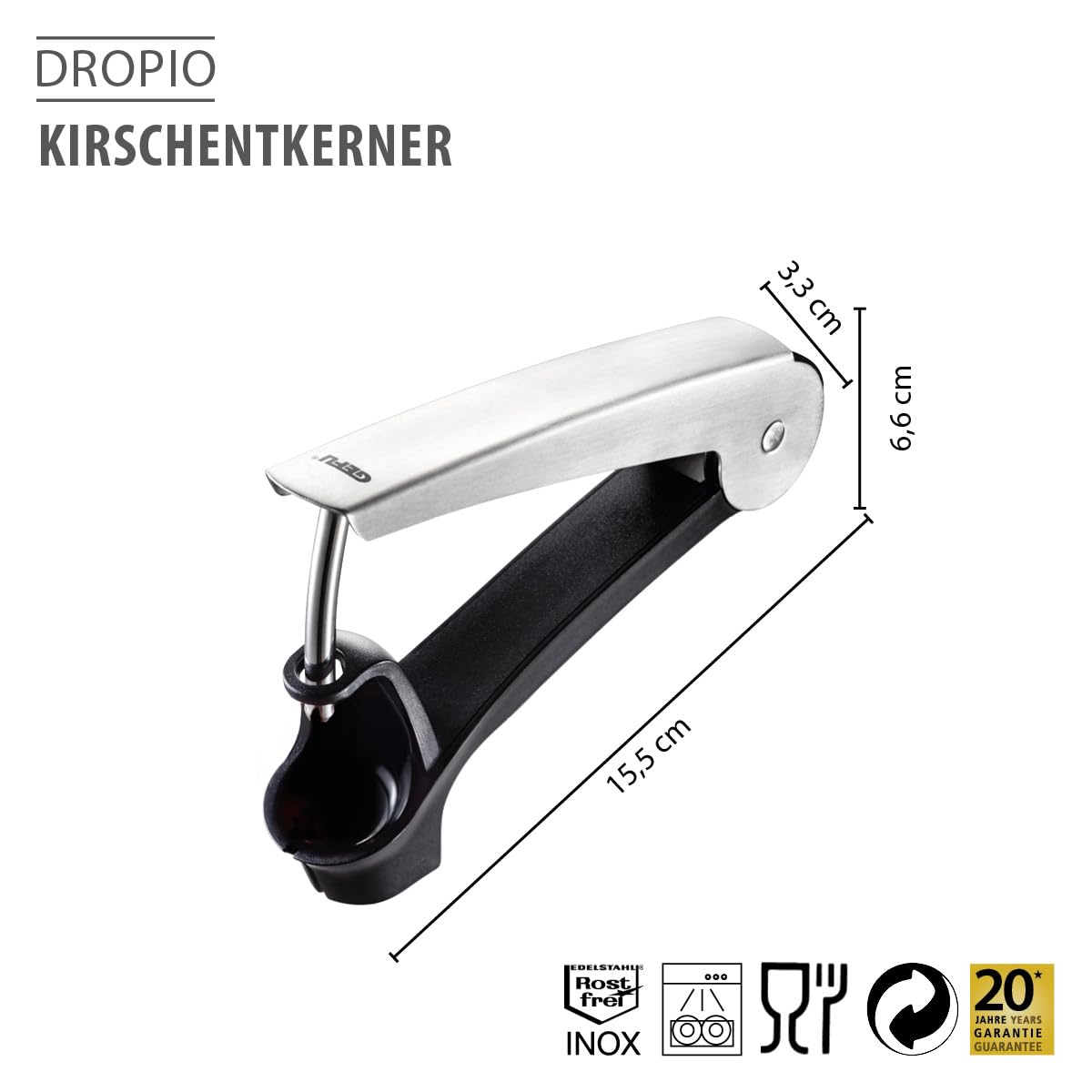 gefu-dropio-kirschentkerner-olivenentkerner-trichterform-mit-st-ngelschlitz-edel image 2