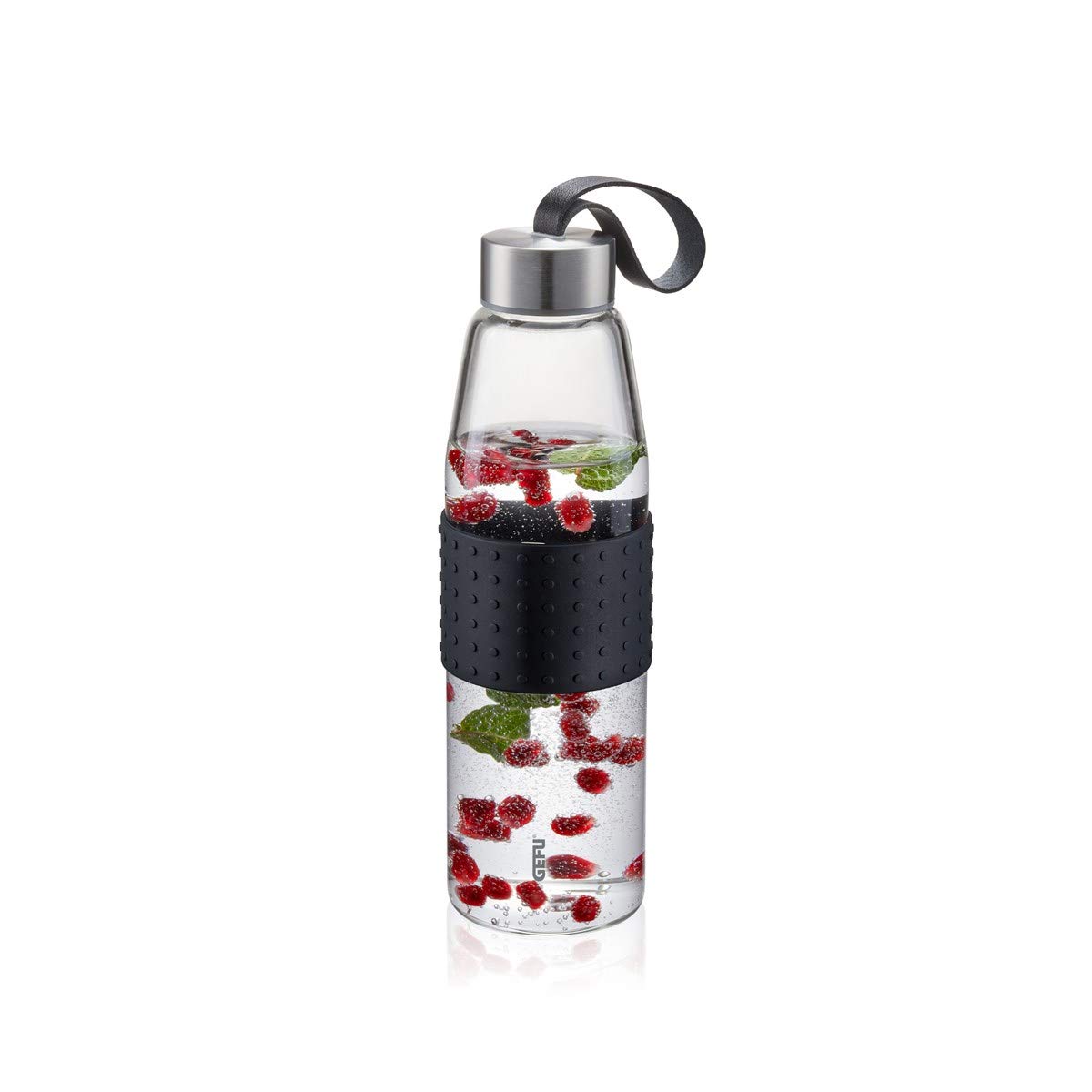 gefu-trinkflasche-olimpio-500-ml-glas-trinkflasche-aus-borosilikat-f-r-hei-und-k image 1
