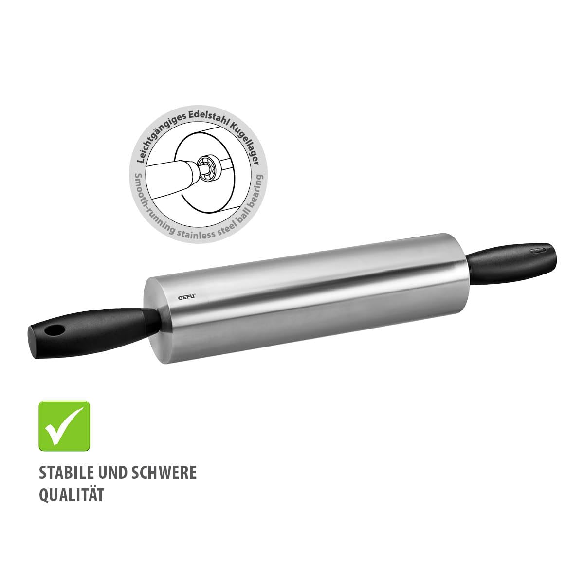 gefu-rotolo-teigroller-mit-kugellager-edelstahlrolle-7-cm-46-cm-f-r-pl-tzchen-pi image 5