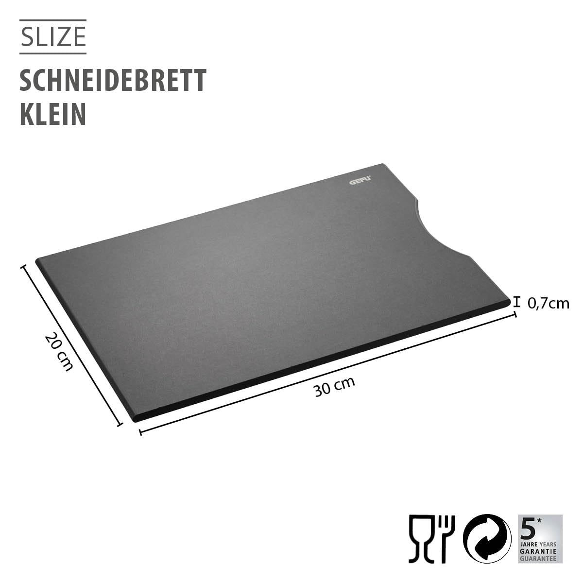 gefu-slize-schneidebrett-kleines-k-chenbrett-30x20-cm-aus-holzverbundstoff-beids image 2