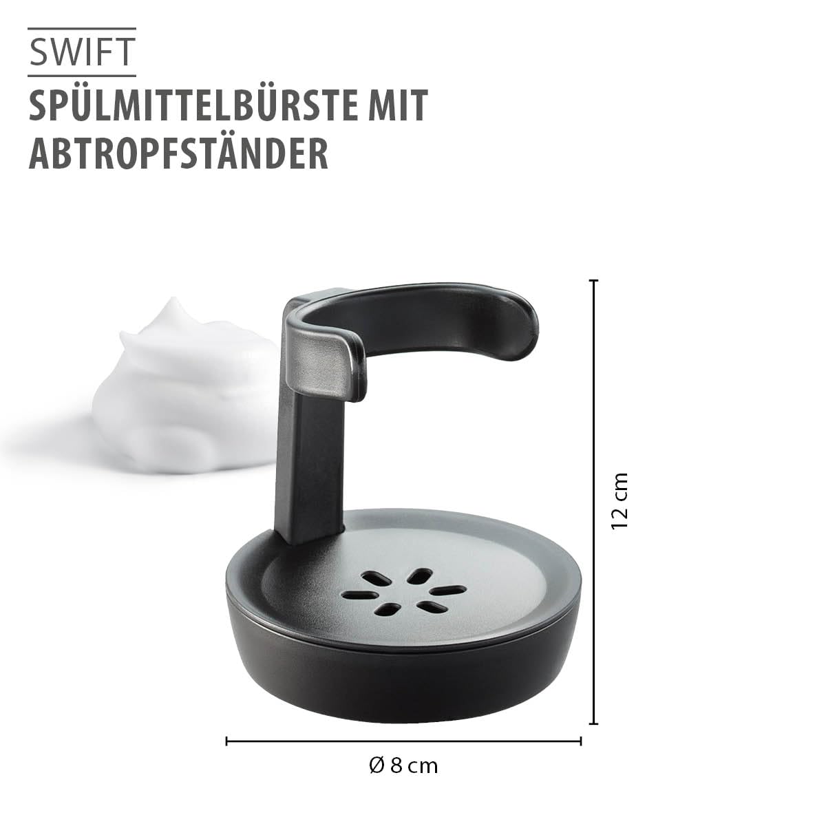 gefu-swift-sp-lmittelb-rste-mit-integriertem-sp-lmittelspender-50-ml-und-abtropf image 2