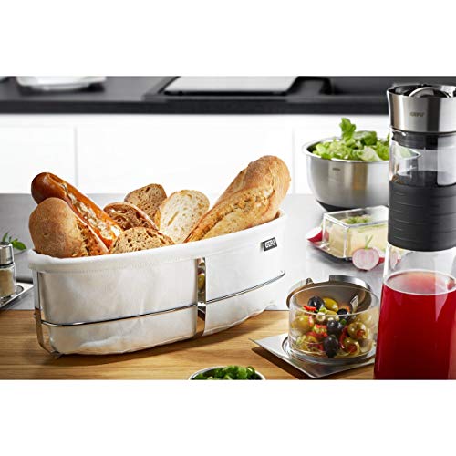 gefu-brotkorb-brunch-oval-wei-edelstahl-gestell-mit-waschbarem-stoffeinsatz-f-r- image 4