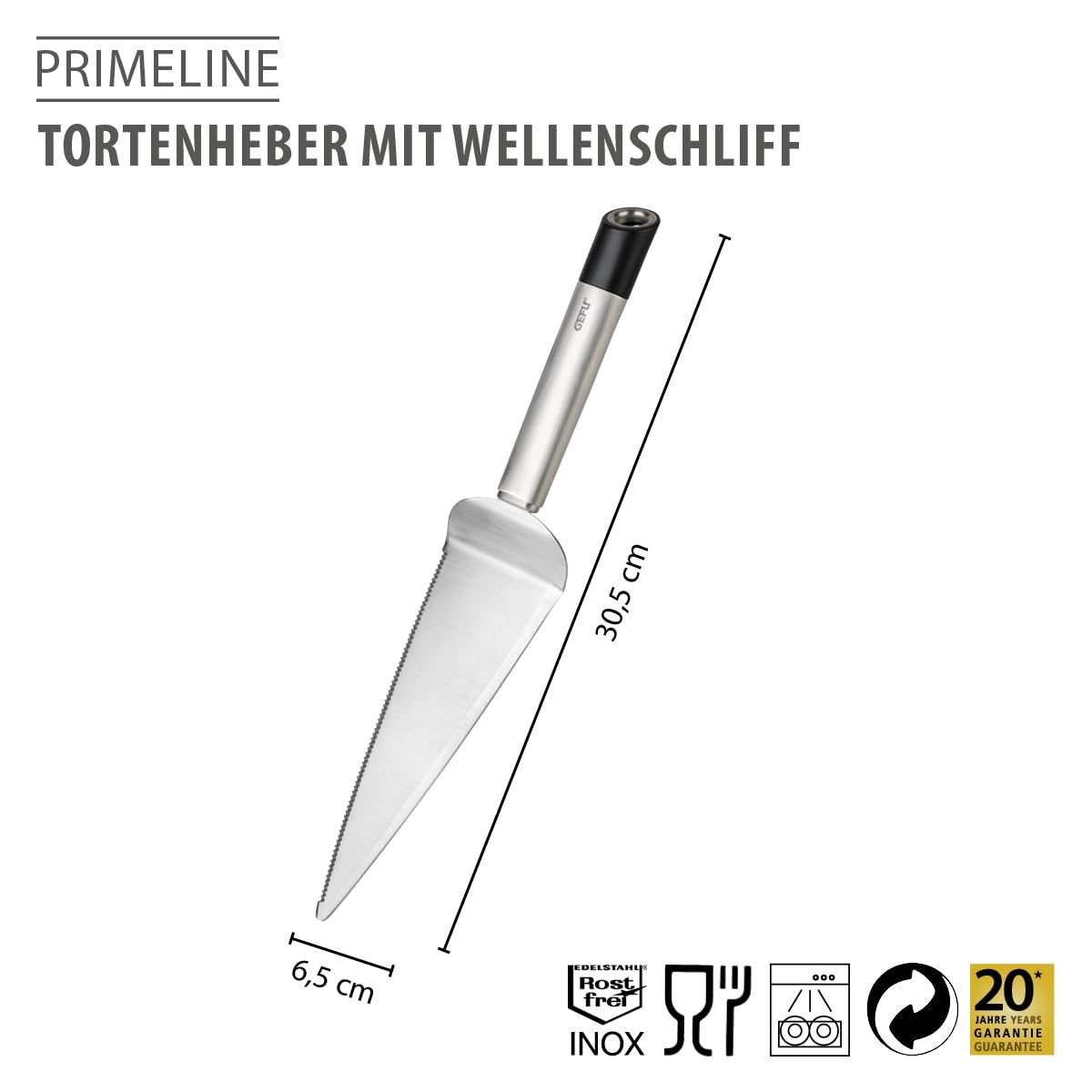 gefu-primeline-tortenheber-edelstahl-mit-gezahnter-spezialklinge-und-wellenschli image 2