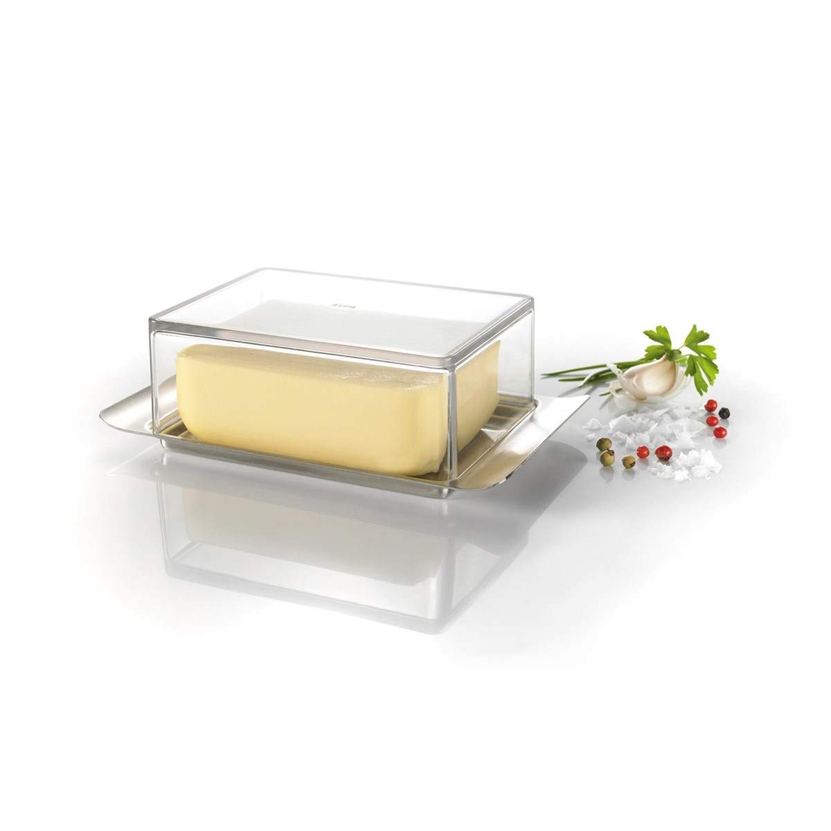 gefu-brunch-butterdose-formech-ne-250-g-butteraufbewahrung-mit-edelstahl-unterse image 2