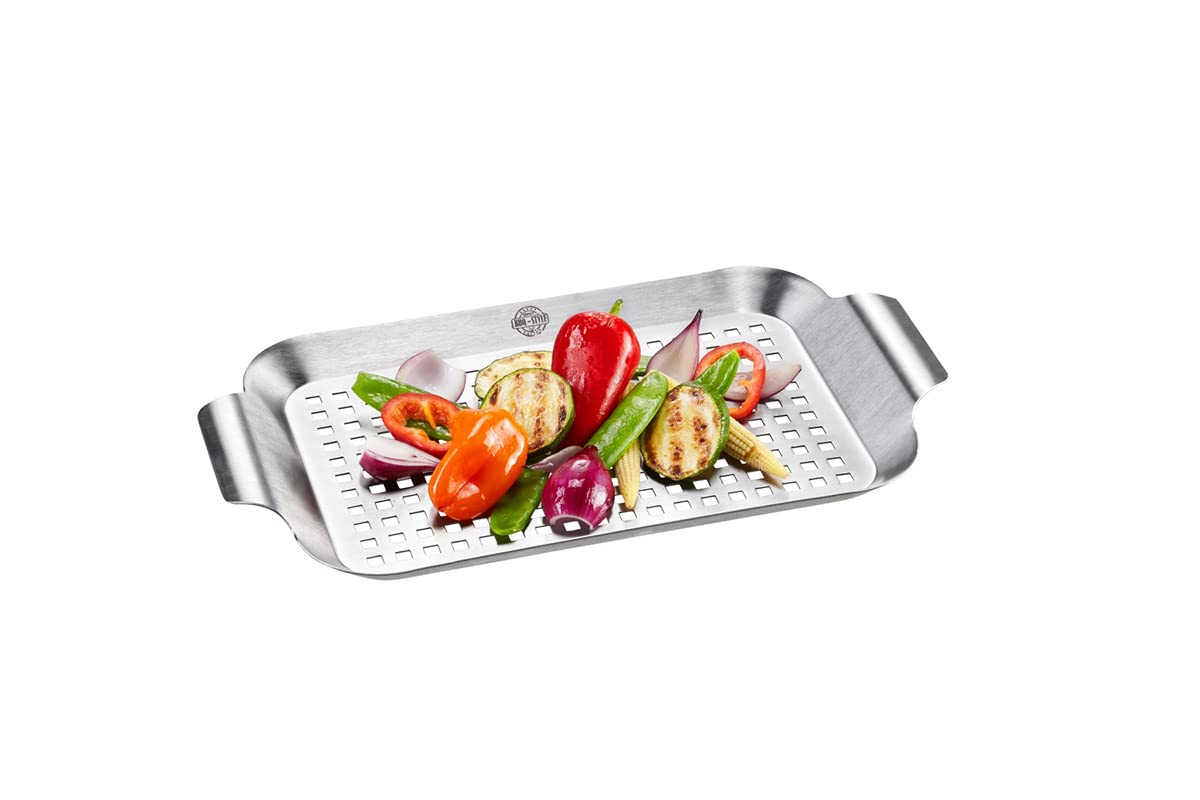 gefu-grillpfanne-bbq-klein-edelstahl-grillpfanne-mit-l-ftungsschlitzen-f-r-gem-s image 1