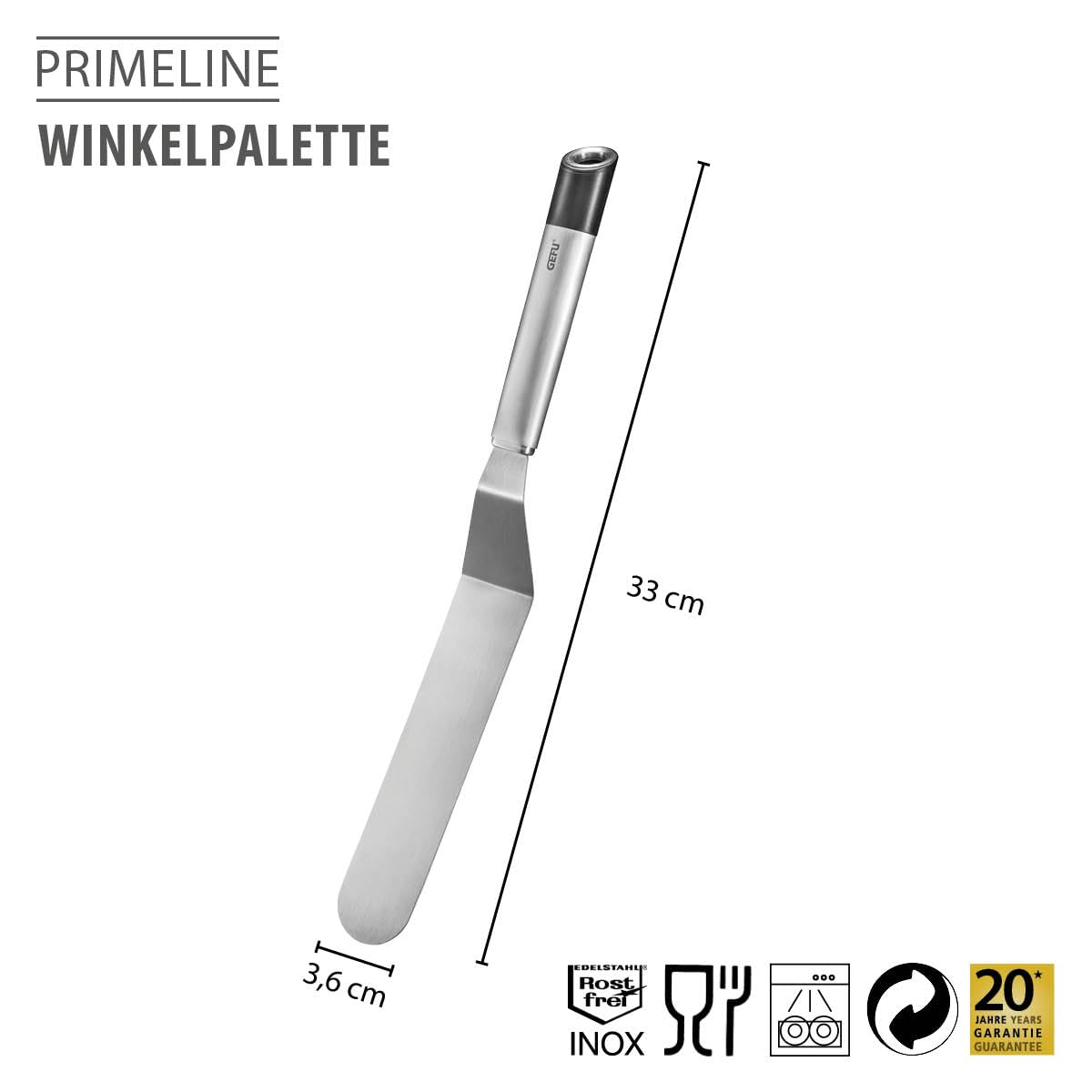gefu-winkelpalette-primeline-15-cm-edelstahl-backhelfer-mit-ergonomischem-griff- image 2